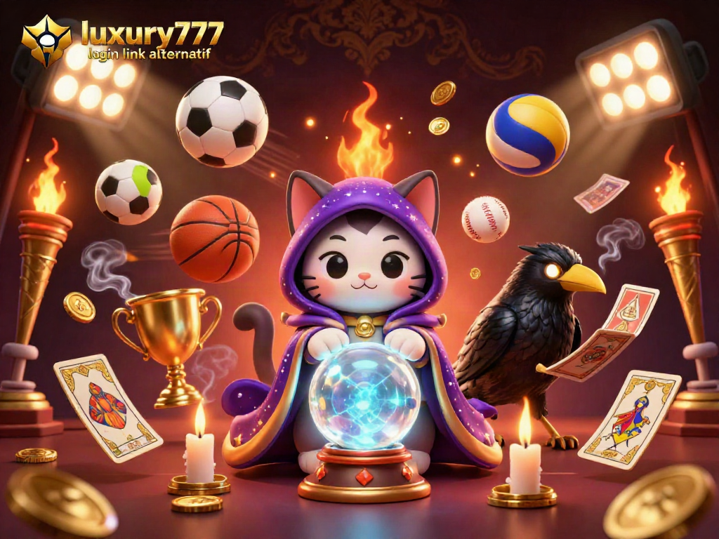 Tangkap taruhan olahraga dengan luxury777 login link alternatif sambil menikmati kemisteriusan kucing peramal dan burung gagak.