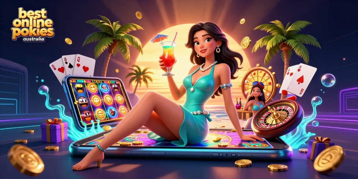 Experience the best online pokies Australia with stunning visuals and vibrant casino elements.