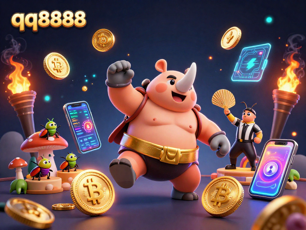 Experience thrilling gameplay at qq8888 with vibrant colors and dynamic casino characters.