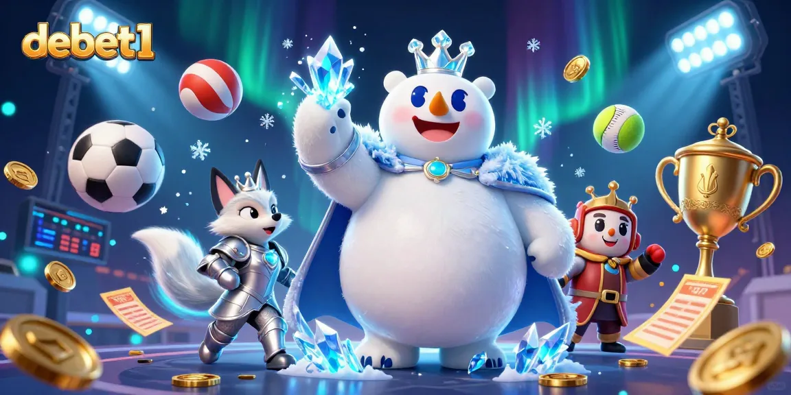 Engage with debet1 through dynamic sports betting scenes featuring 3D fantasy characters.