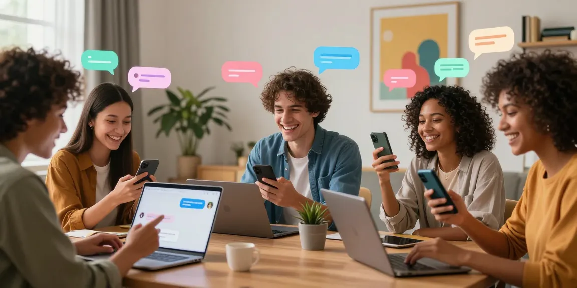 Engaging scene of young adults enjoying ai sex chat through smartphones in a modern urban setting.
