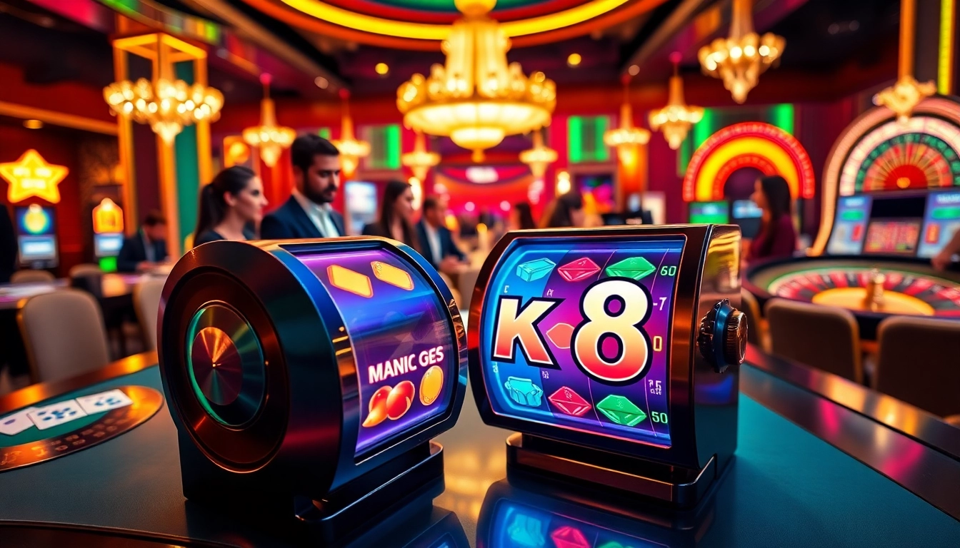 Experience the thrill of the mk8 slot machine in an exciting casino atmosphere filled with vibrant lights.