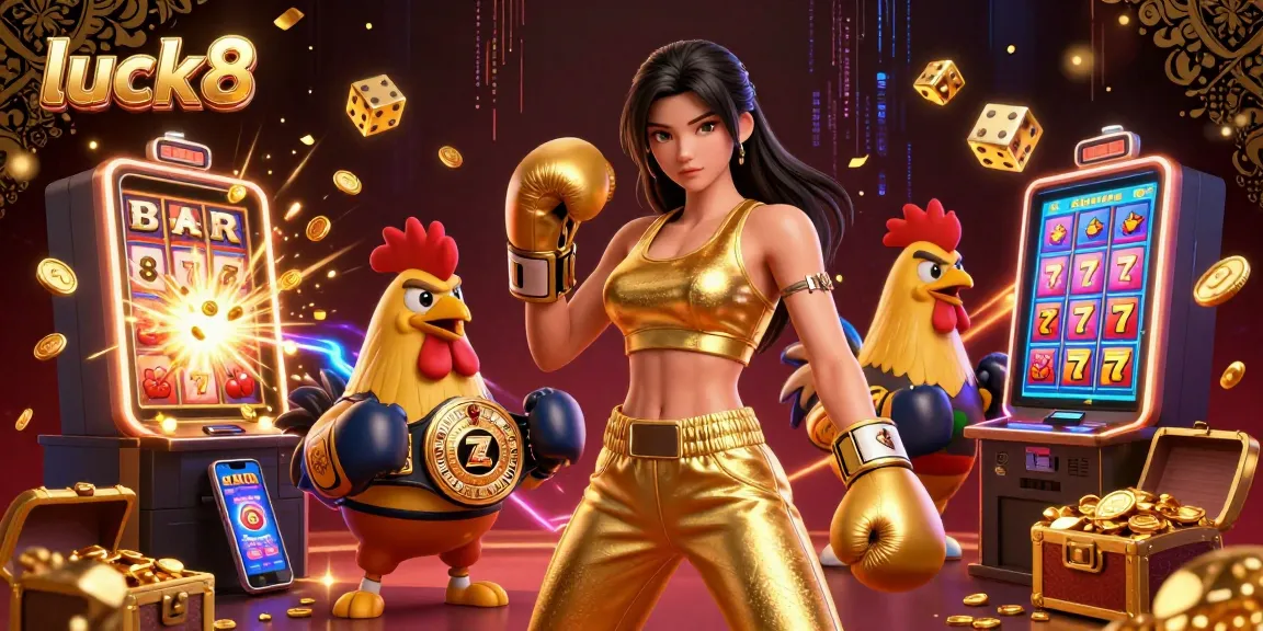 Engage with luck8's thrilling slot action featuring dynamic characters and vibrant casino elements.