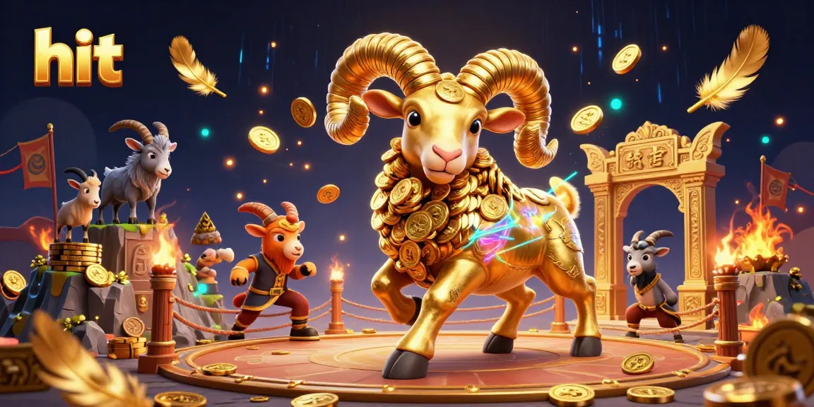 Hit the jackpot with a dynamic casino scene featuring a golden ram charging through an ornate gateway.