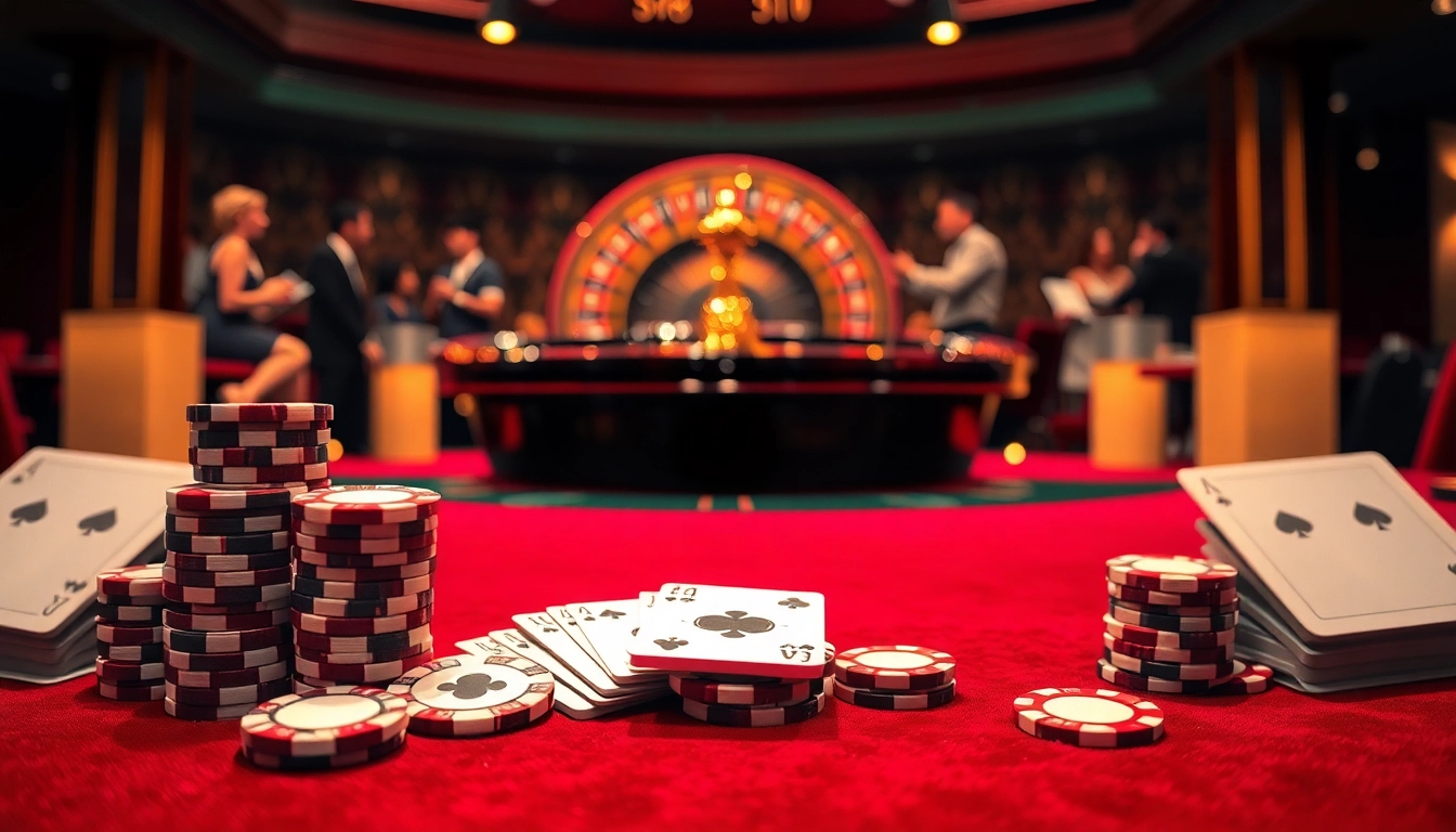 Exciting gameplay at 58win featuring poker chips and roulette wheel, enriching player experience.