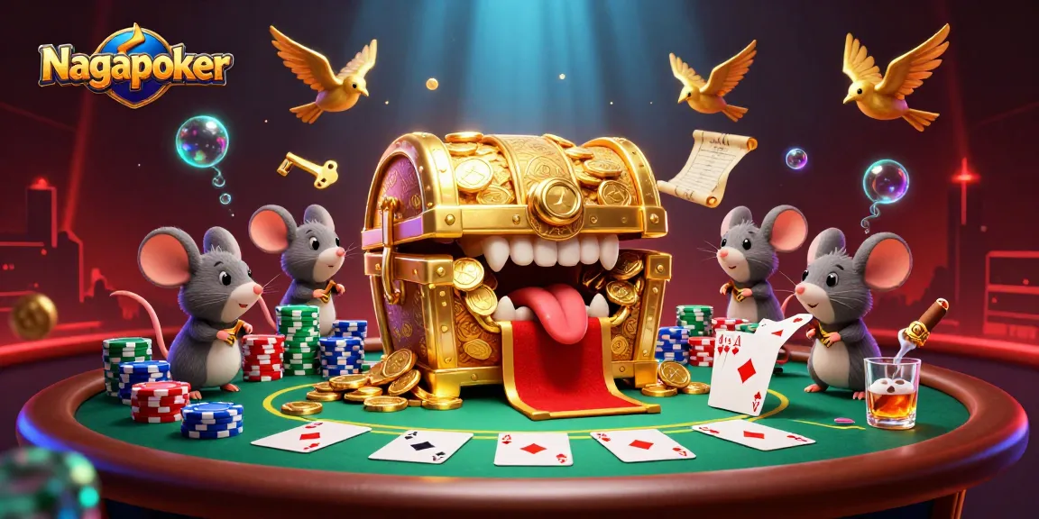 Nagapoker showcases thrilling poker action with a 3D treasure chest and exciting casino elements.