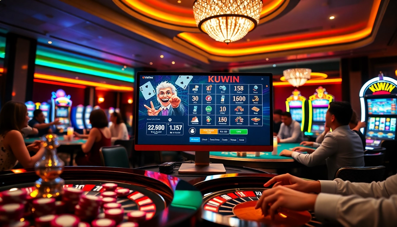 Experience thrilling casino action at KUWIN with vibrant gambling elements.