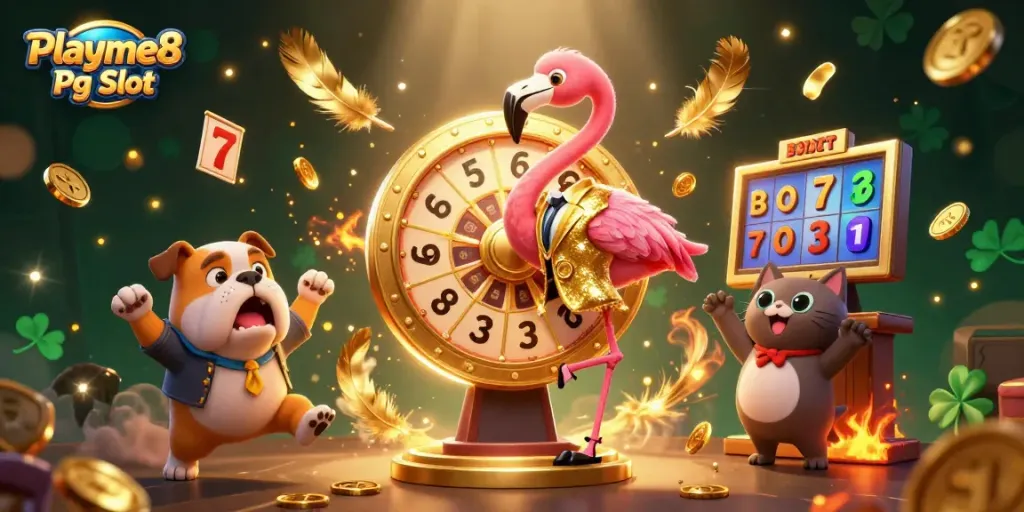 สนุกกับการเล่น Playme8 Pg Slot ผ่านเวทีเกมโชว์ที่มีตัวละครตลกและบรรยากาศที่น่าตื่นเต้น