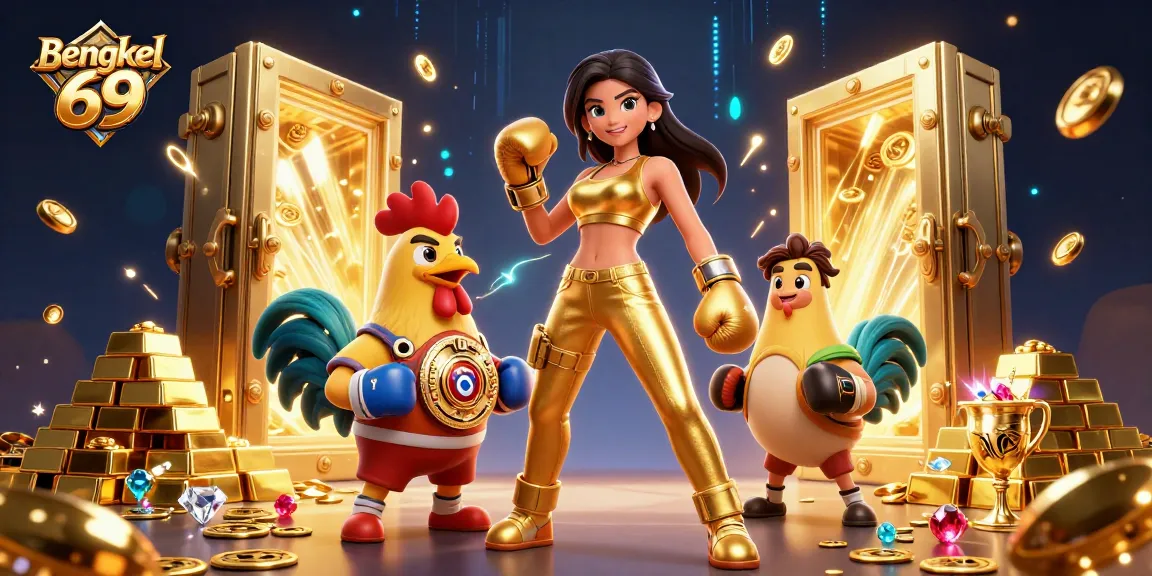 Bengkel 69 showcases an exciting slot scene with treasures, characters, and dynamic game elements.