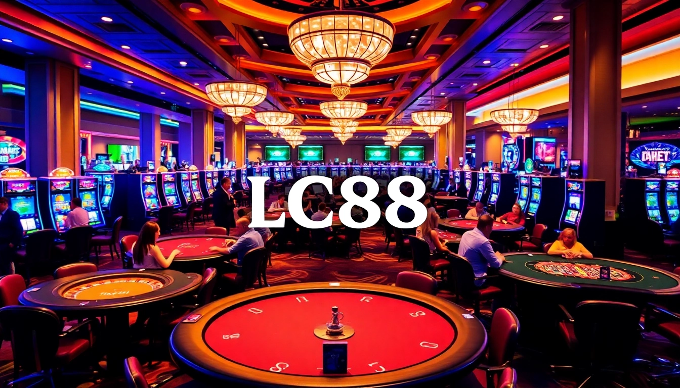 Engaged players at LC88 gaming tables strategizing for better odds.
