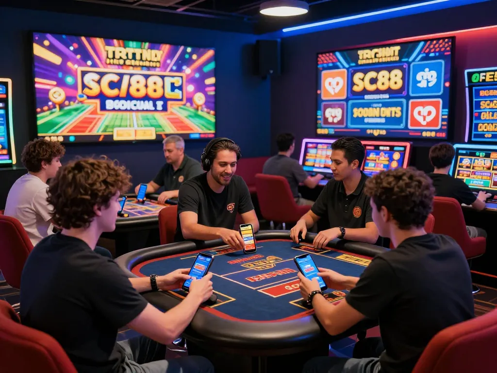 Engaged players using SC88 platform for exciting online gaming.