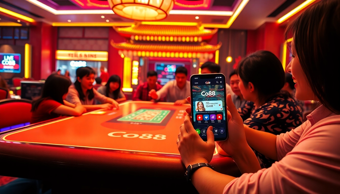 Experience the vibrant live casino atmosphere at https://co88.london/ with players engaged in thrilling games.