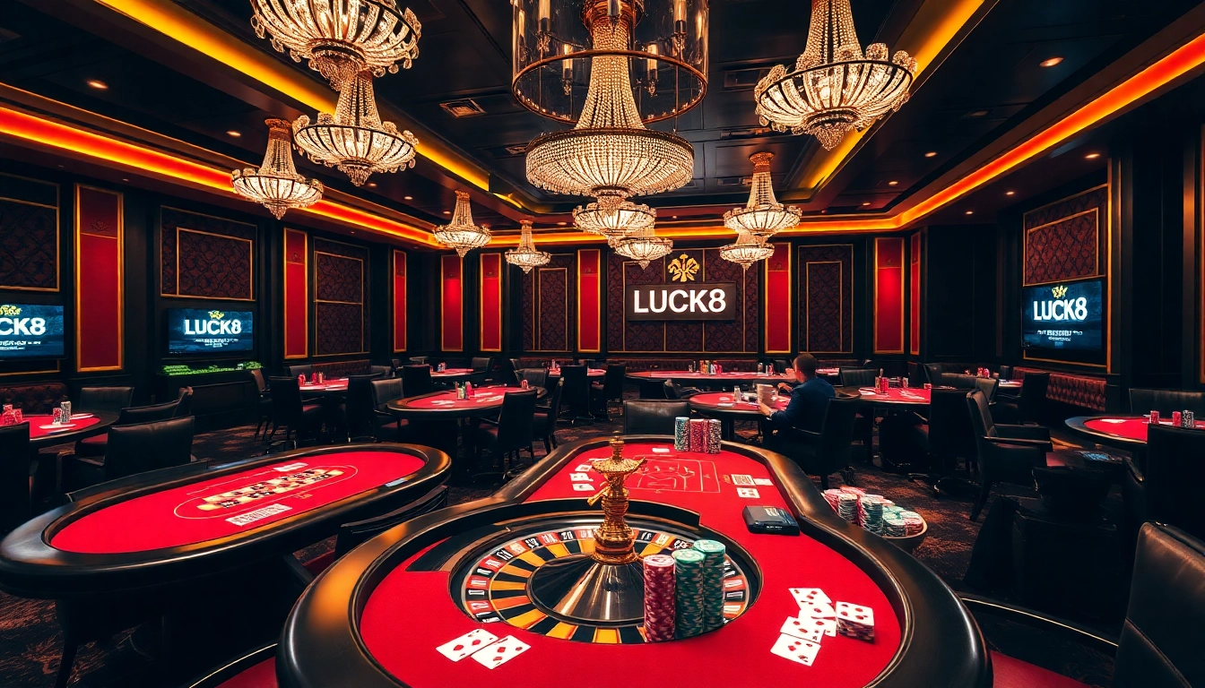 Experience high-stakes gambling at LUCK8 Casino with exciting poker action and lavish ambiance.