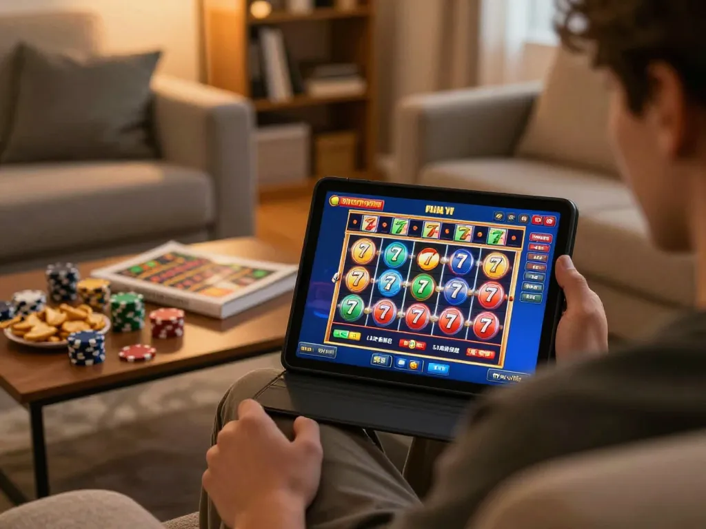 Mainkan slot king777 dari setup rumah yang nyaman dengan makanan ringan dan catatan strategi yang terlihat.