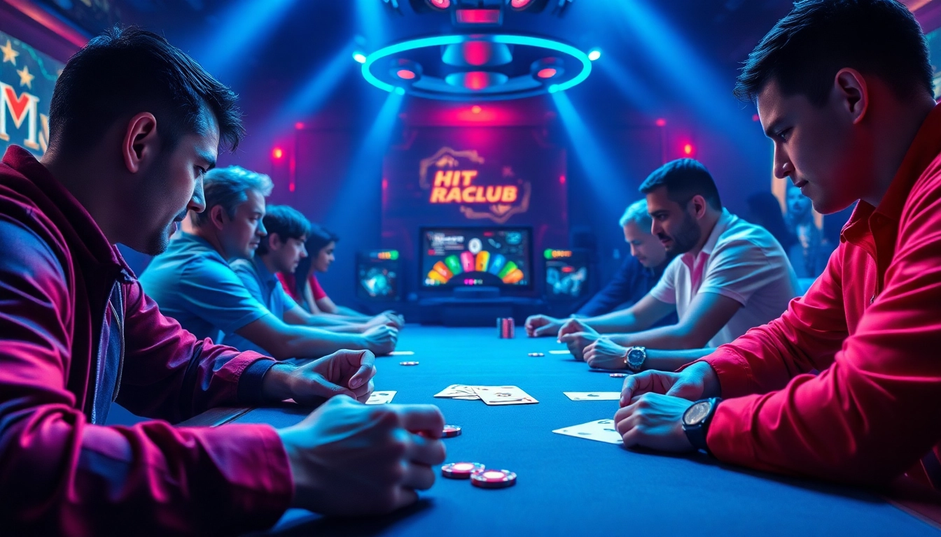 Hitclub online gaming scene with dynamic players and vibrant graphics.