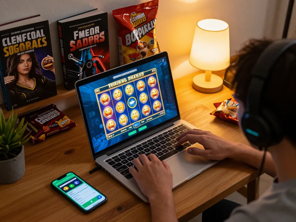 LIGALGO player strategizing on a laptop for a thrilling online gaming experience.