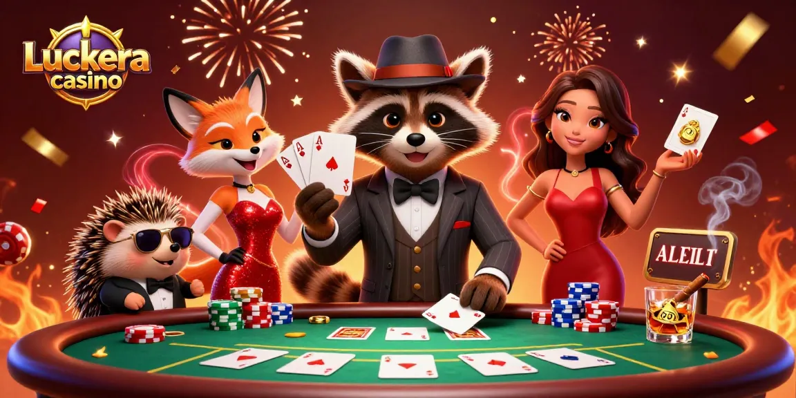 Join the celebration at Luckera casino with charming characters and dynamic poker action.