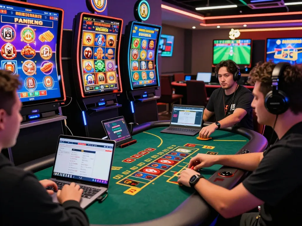 Exciting tv88 casino scene with players at a virtual blackjack table, highlighting vibrant gameplay.
