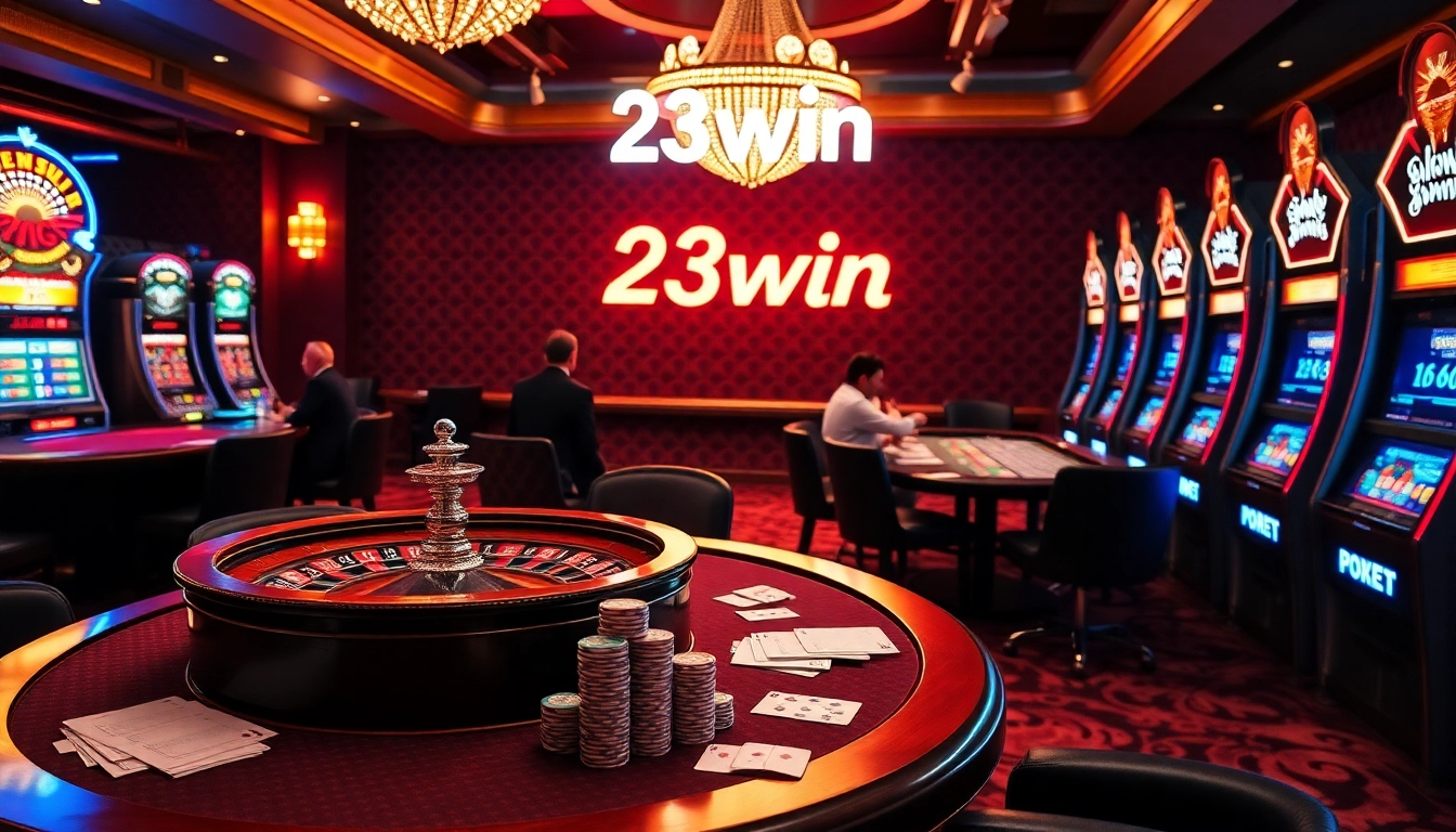 Exciting gaming experience at 23win with vibrant casino tables and players engaged.