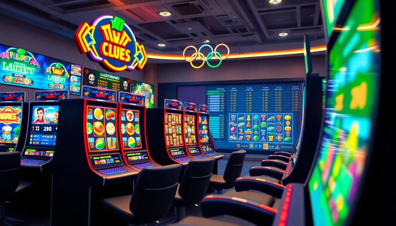 Engaging online gaming environment for asupantoto showcasing slot machines and lottery interfaces.
