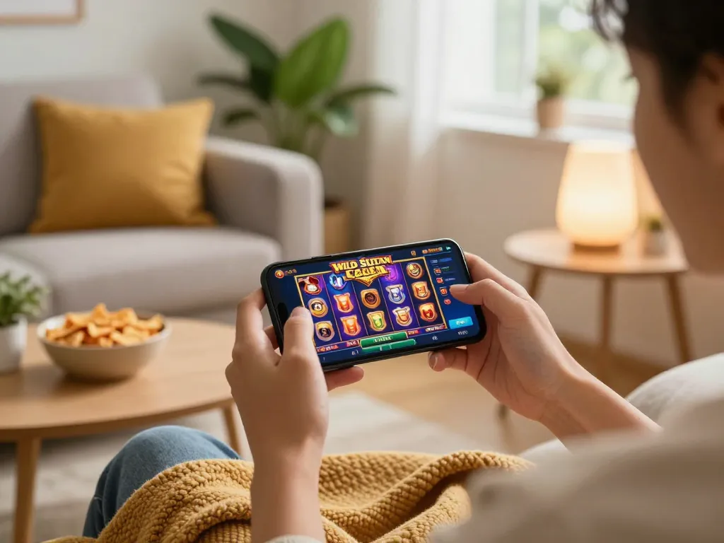Enjoyable Wild Sultan mobile gaming experience in a cozy living room