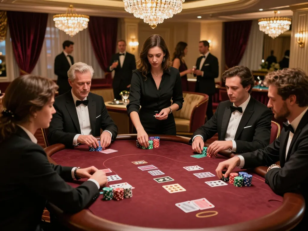Players in a high-stakes poker game at a luxury casino showcasing g28tv's elite gambling experience.