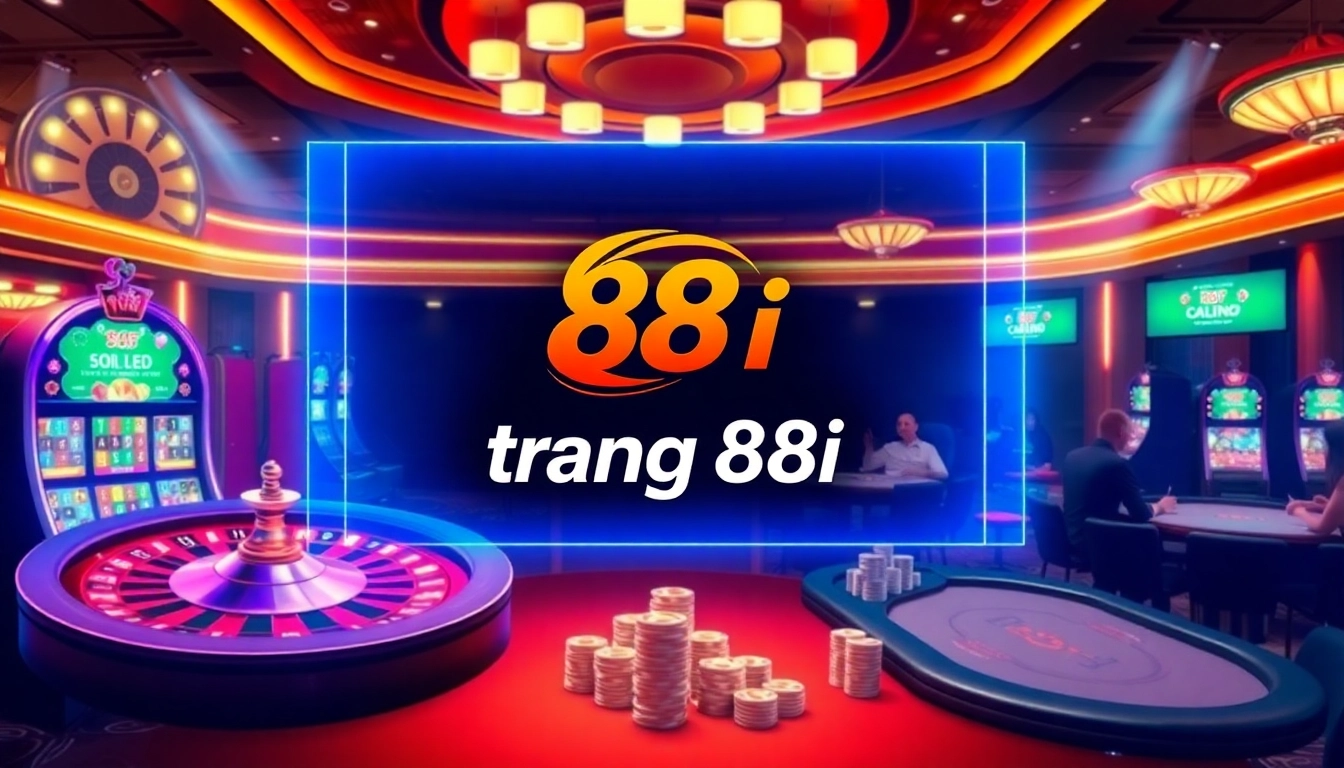 Experience the thrill of online gambling at trang 88i with vibrant casino tables and digital gaming interfaces.