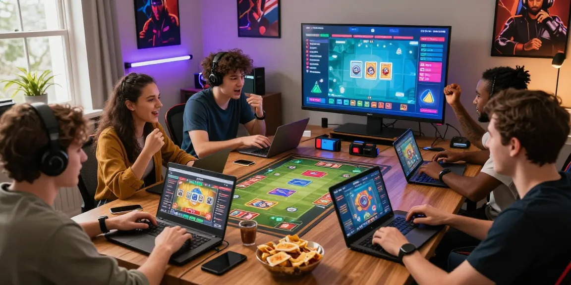 Friends enjoying the excitement of gamebaidoithuong in a lively online gaming environment.