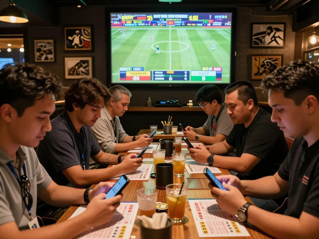 Experience intense sports betting excitement on thể thao 888new with patrons cheering and placing bets at a lively sports bar.