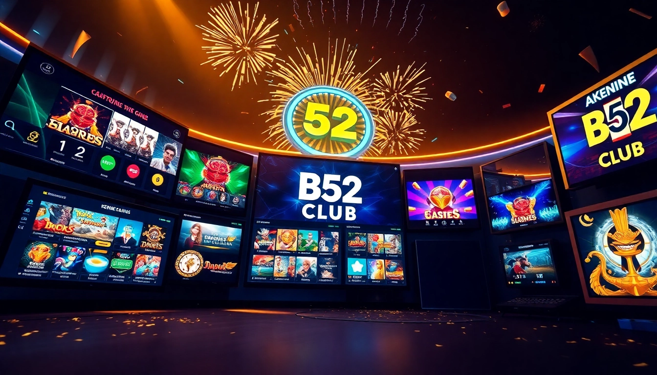B52 Club online gaming hub showcasing thrilling game categories and user-friendly interface.