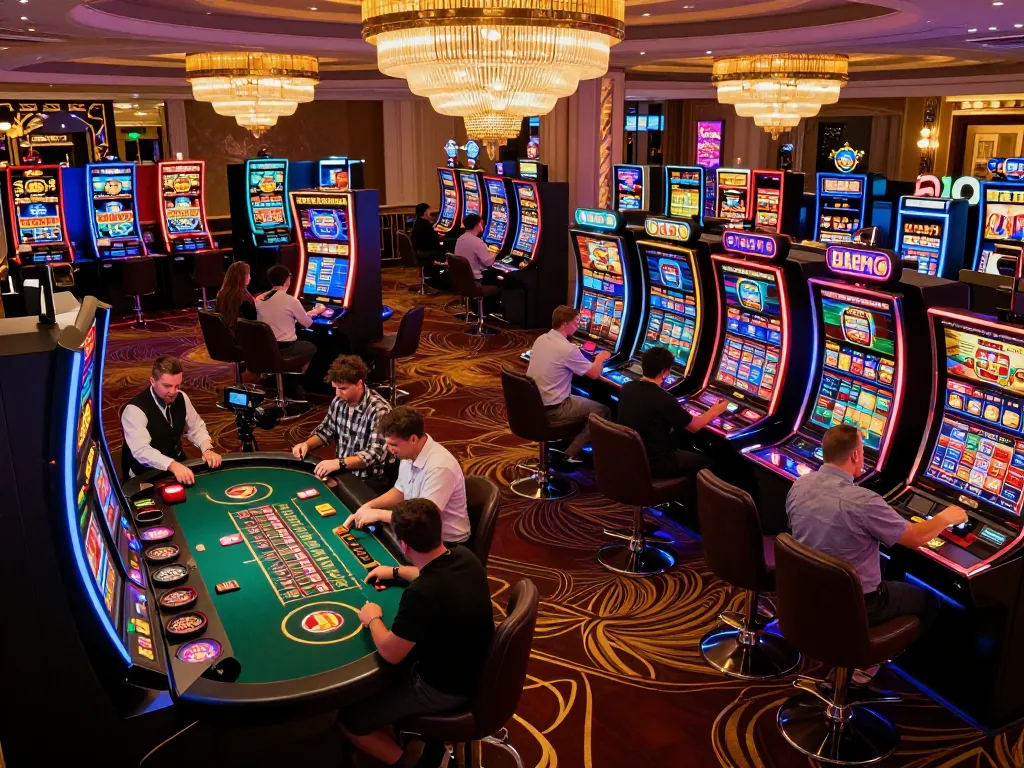 Players engaging in high-stakes gaming at a tg88 vibrant casino, showcasing roulette and blackjack.