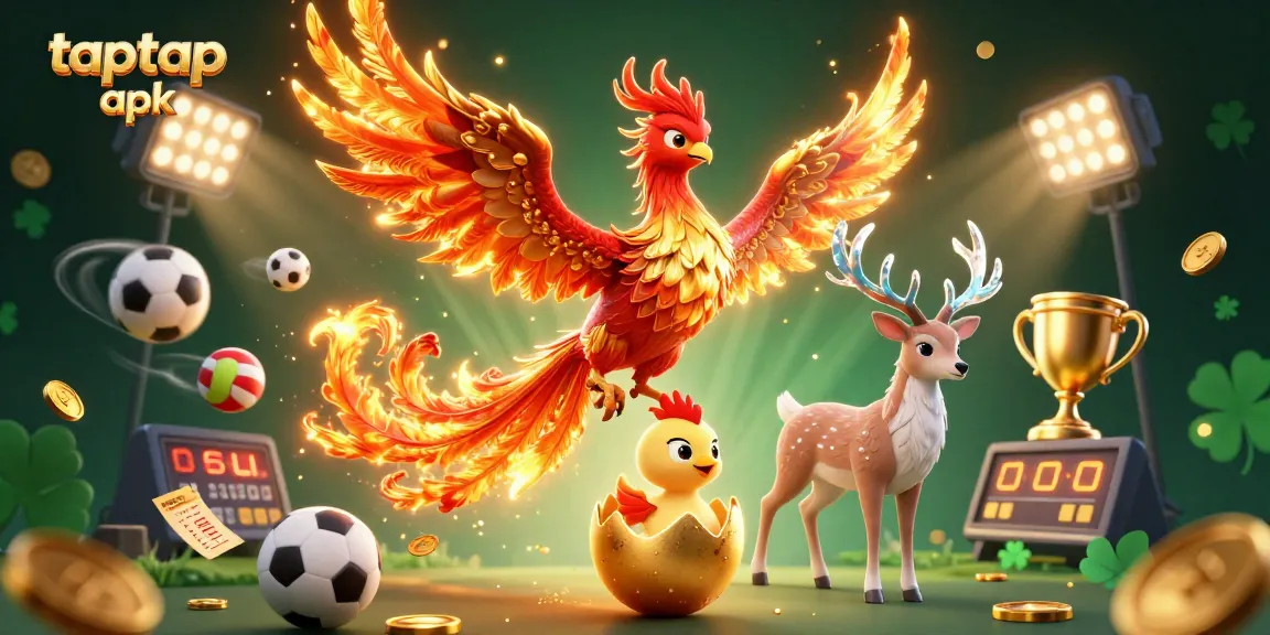 Taptap apk memunculkan petir berapi dengan simbol kasino dan elemen kemenangan.