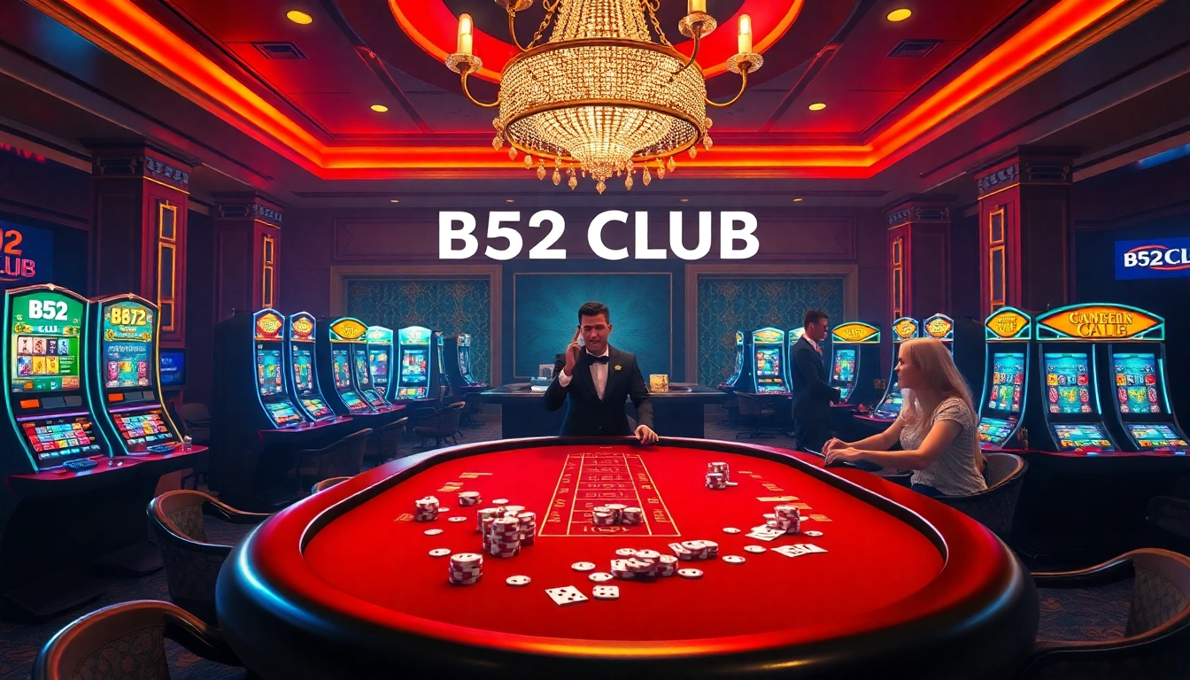 B52 CLUB players enjoying an exciting game night at a vibrant online casino.