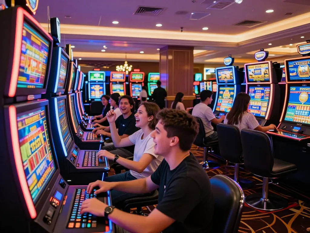 Engaging gameplay at https://rr88co.net/ showcasing exciting slot machines and players celebrating wins.
