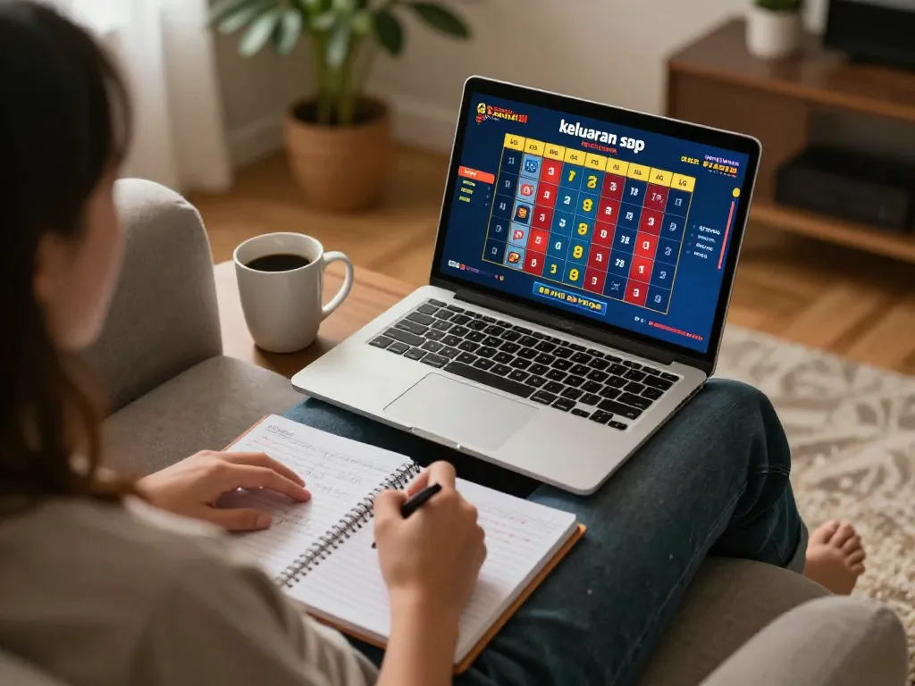 Keluaran sgp display during an engaging online gambling session at home, highlighting strategic betting.