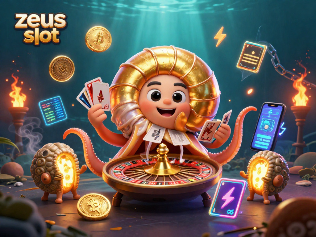 Experience the excitement of zeus slot with vibrant characters and glowing elements in a dynamic casino scene.