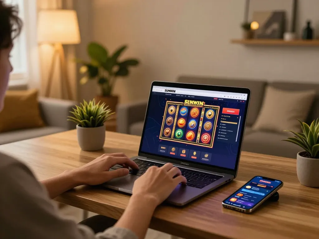 Players enjoying an immersive SUNWIN gaming experience on their devices while relaxing at home.