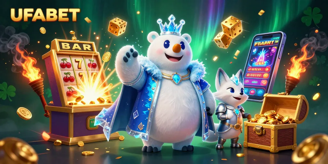 Win big at UFABET with a vibrant casino scene featuring thrilling slots and magical characters.