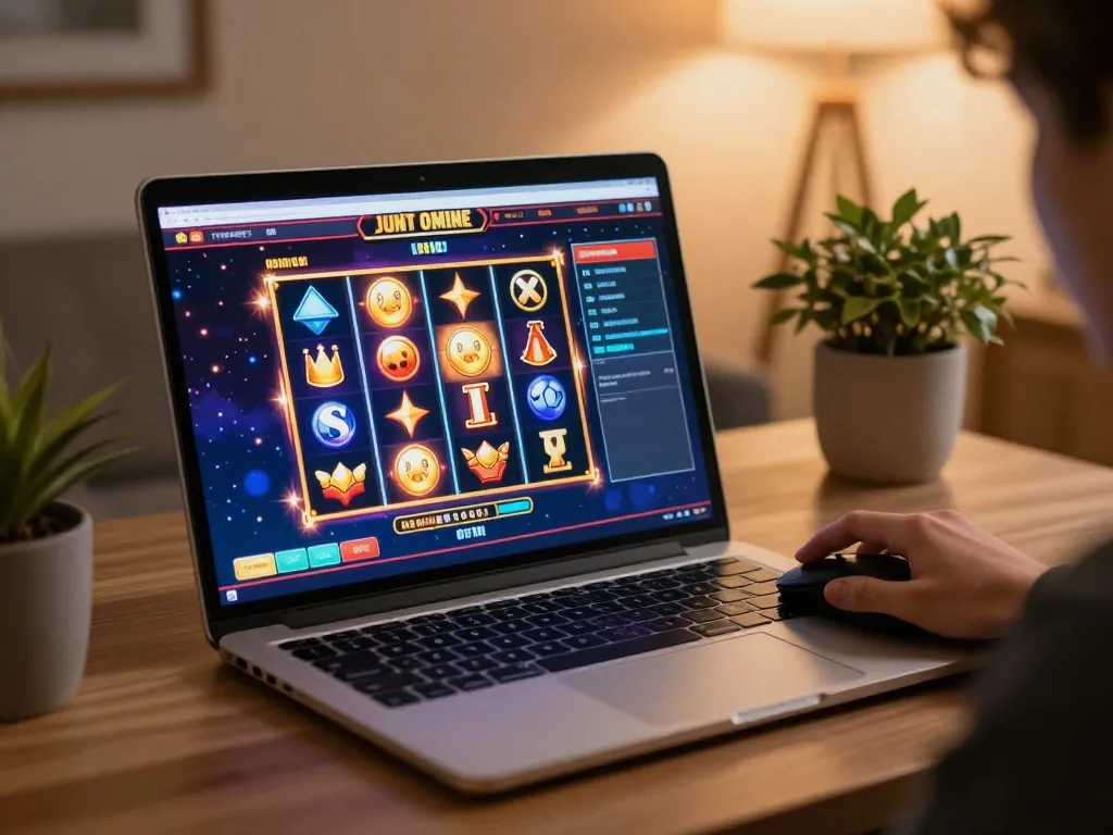 Oli4D alternatif showcases exciting slot gameplay on a laptop, engaging players in dynamic online gaming.