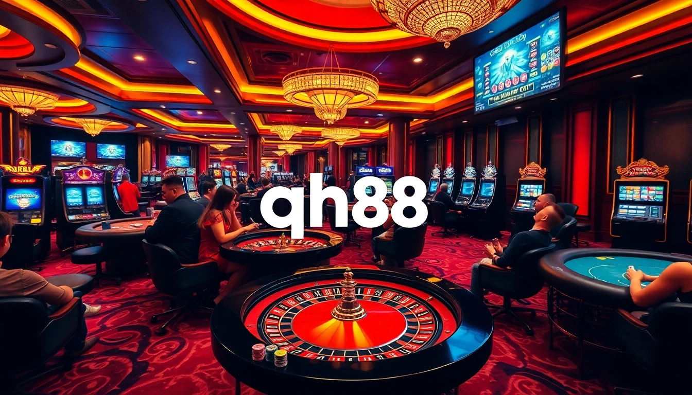 Engaged players at the qh88 casino table enjoying a thrilling gaming experience.