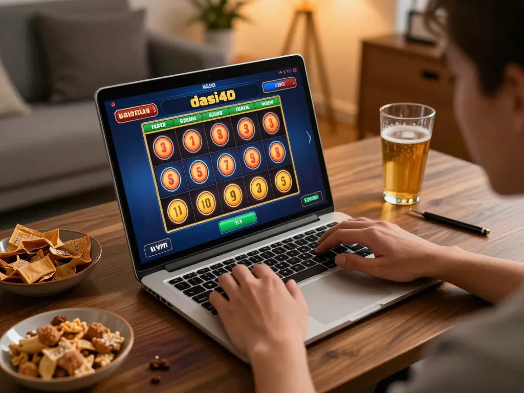 Permainan online yang menarik di antarmuka slot dasi4d di setting rumah yang nyaman.