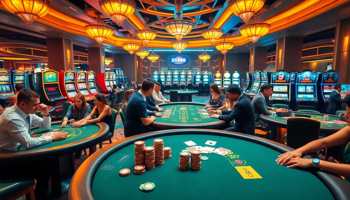 Exciting casino experience at xx88 with professional dealers and vibrant gaming tables.