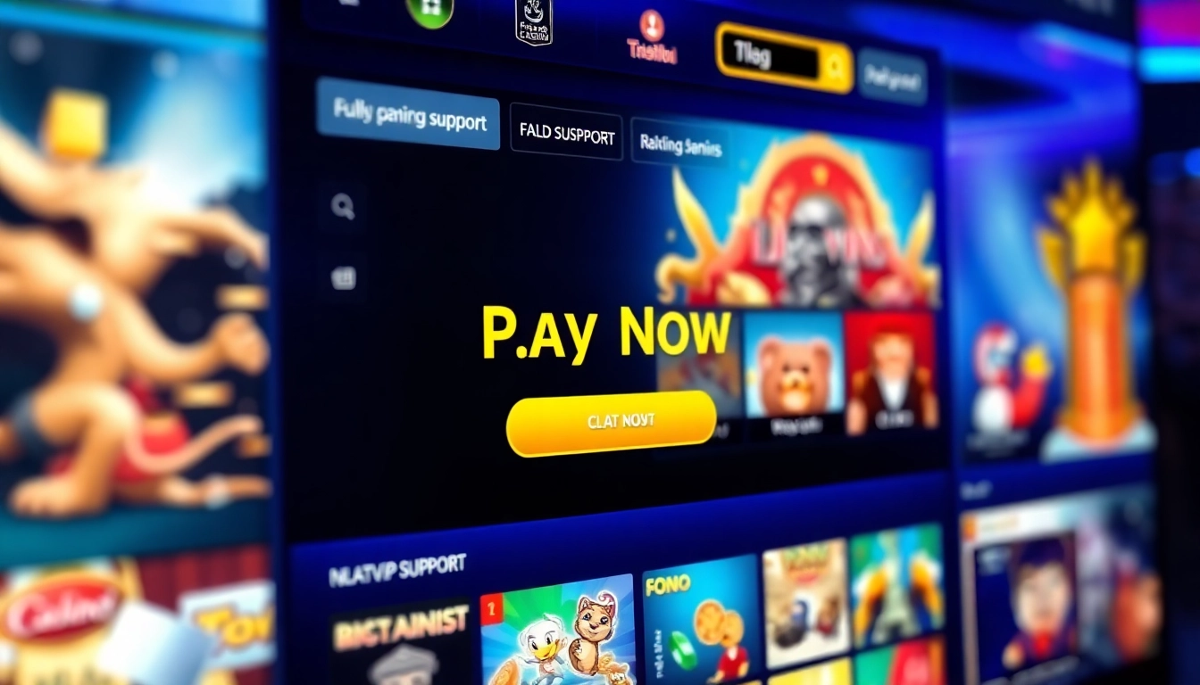 Nhatvip support platform interface showcasing diverse casino games and customer assistance