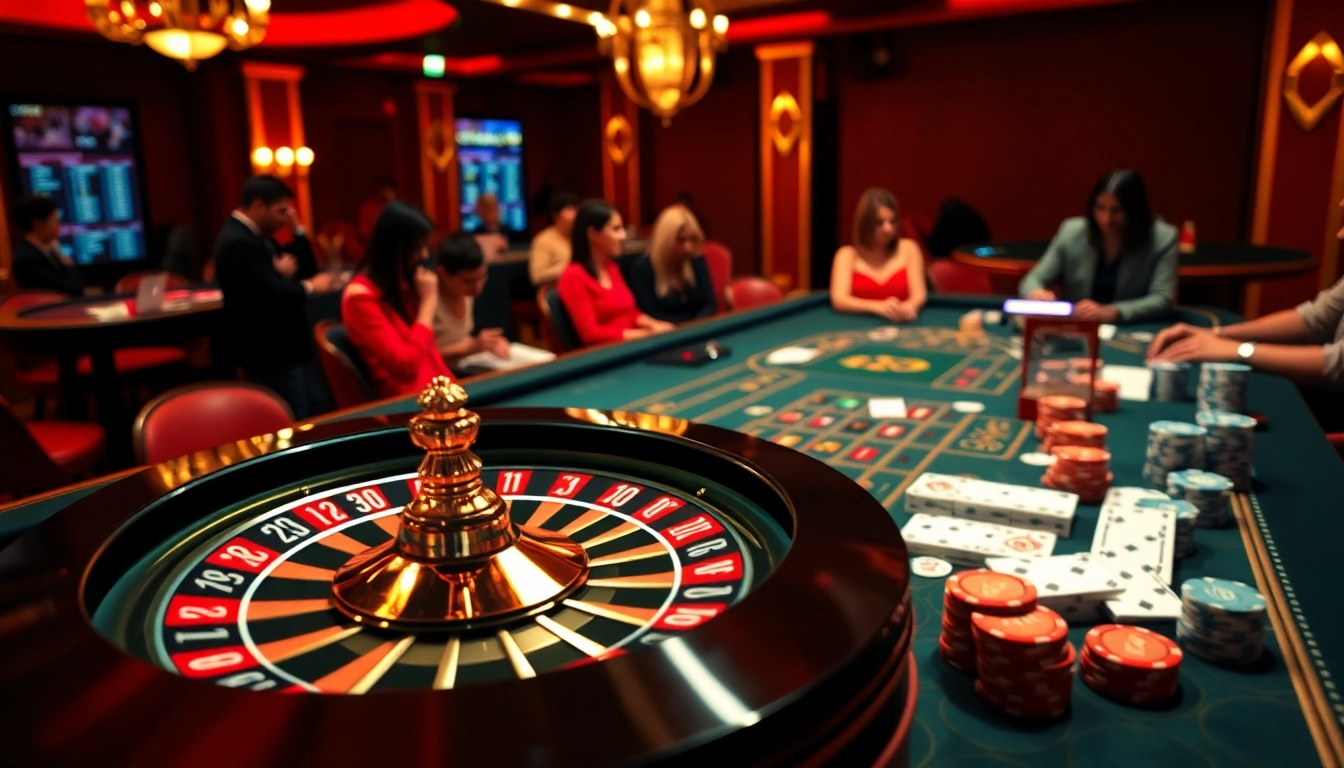 Engage in thrilling online betting with Amanahtoto, featuring an exciting casino setup with roulette and poker games.