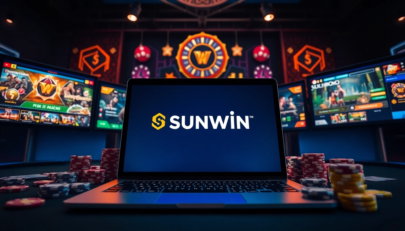 Sunwin online gaming platform's vibrant interface showcasing diverse games and an inviting atmosphere.