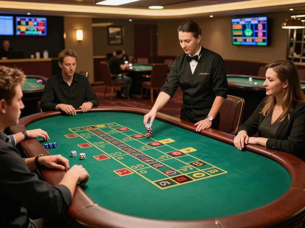 A thrilling Mega Sicbo gaming table with engaged players and a professional dealer in a luxurious live casino setting.