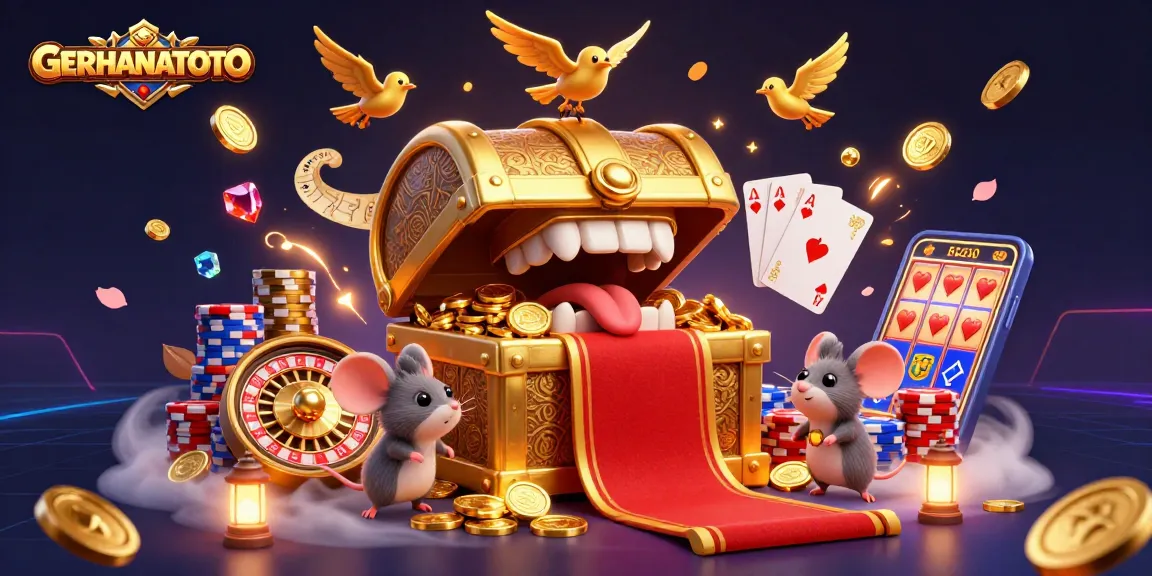 Menangkan hadiah besar di GERHANATOTO dengan lotere berhadiah uang tunai langsung dari peti harta karun emas yang menggiurkan.