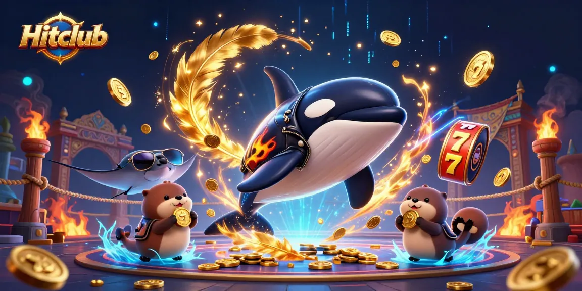 Hitclub offers exciting rewards through slots adventures with an orca whale and sea creatures.