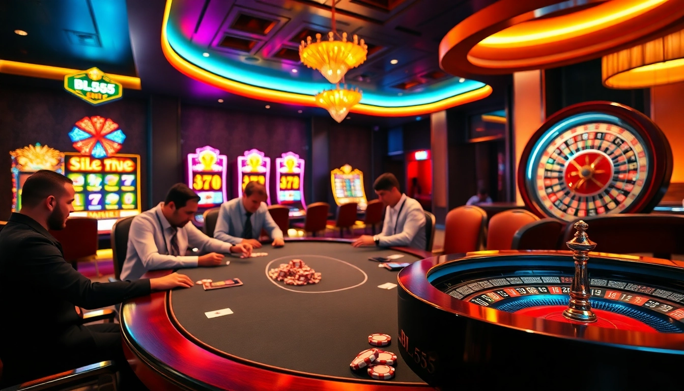 Experience thrilling gameplay at BL555 with vibrant slot machines and an exciting poker atmosphere.
