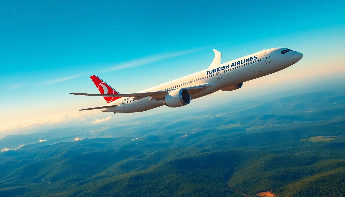 Experience the journey of TK88, a Turkish Airlines flight over stunning landscapes, showcasing adventure.